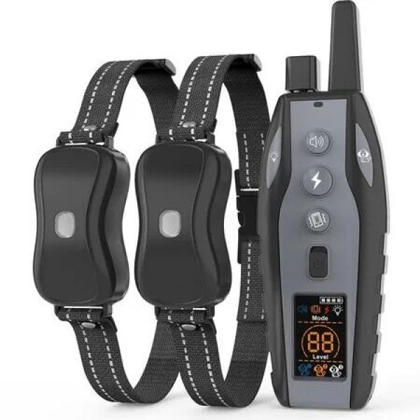 Dog Training Collar with Remote Color Screen,Dog Shock Collar with 3 Training Modes,2 Rechargeable Waterproof ECollar for Dogs Training 15-125LBS