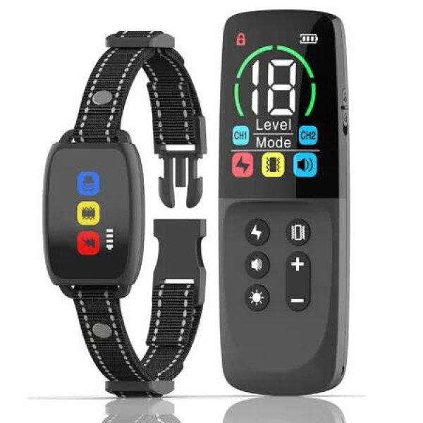 Dog Training Collar with Remote,800 Meters Smart Dog Shock Collar with 3 Training Modes and Training Icons, Waterproof Electric Dog Shockers for Large and Medium Dogs