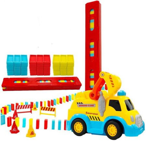 Domino Train Domino Blocks Set Domino Construction Vehicle Toys Creative Gifts For Kids