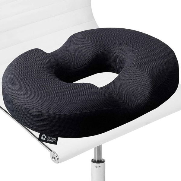 Donut Hemorrhoid Tailbone Cushion - Small Black Seat Cushion For Tailbone Pain Relief