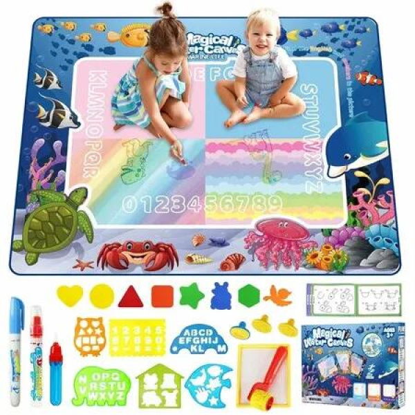 Doodle Mat Portable Painting Writing Doodle Board Canvas Painting Magic Toy Reusable for Painting,Writing Gifts for Boys Girls-120*90cm