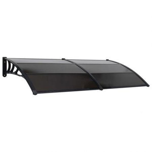 Door Canopy Black 240x100 Cm Plastic