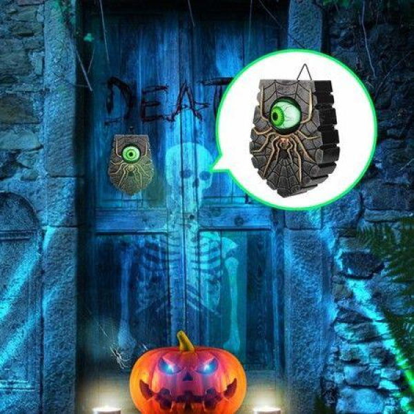 Doorbell With Horror 17 X 12cm For Kids Easy To Install And Hang Move Eye Will Close Halloween New Spider