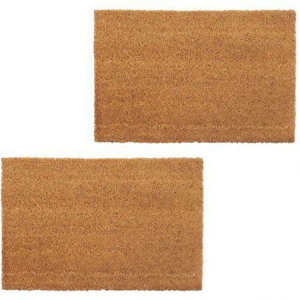 Doormats 2 Pcs Coir 24 Mm 40x60 Cm Natural