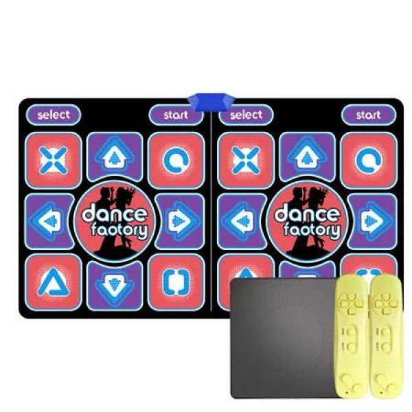 Double Dance PVC Mat 11MM Thickness Wireless DUO Music Dance Mat Dual Handles Running Game Mat HDMI TV Kids Birthday Christmas Gift