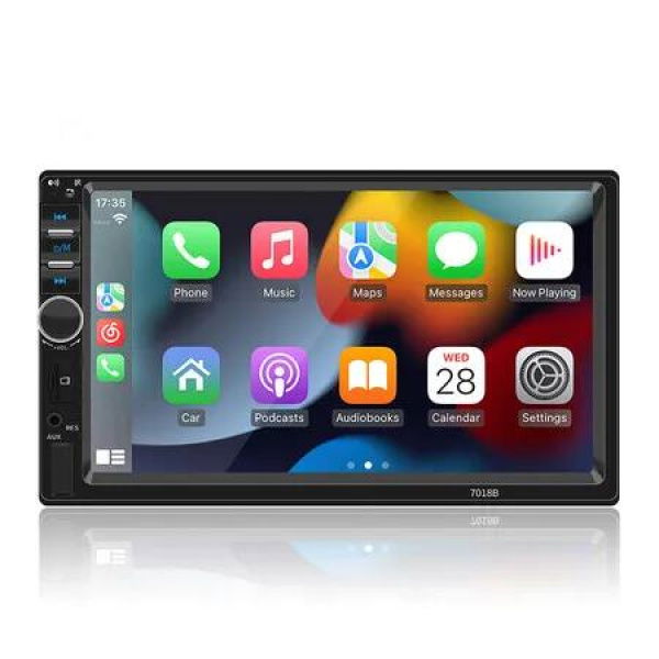 Double Din Car Radio with Apple CarPlay and Android Auto, Bluetooth 5.3 Car Play, Mirror Link, 7 inch HD Screen, AM, FM Car Stereo