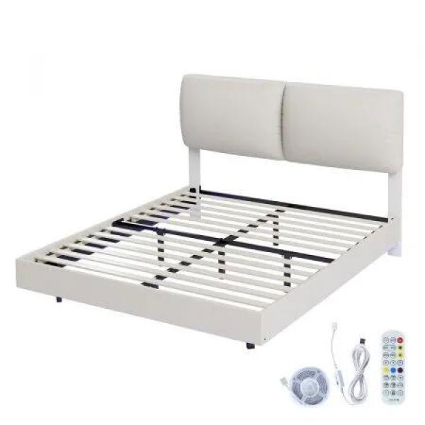 Double Floating Bed Frame