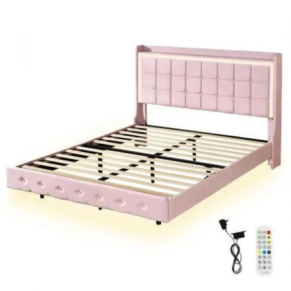 Double Floating Bed Frame