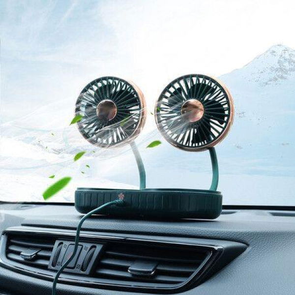 Double Head Fan For Vehicle - Green