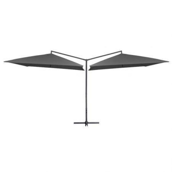 Double Parasol With Steel Pole 250x250 Cm Anthracite