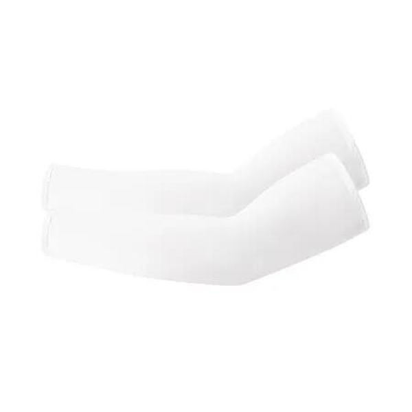 Double Protection: 2-Pack of Cooling and Upf 50+ UV-Blocking Arm Sleeves-White Color