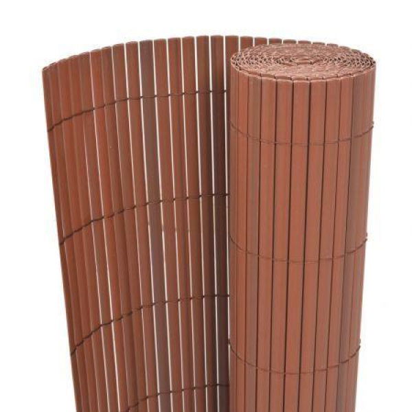 Double-Sided Garden Fence 90x300 cm Brown