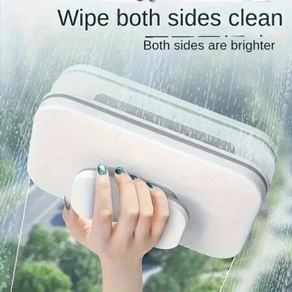Double Sided Magnetic Window Cleaner,Large Handle Double Sided High Safety Sturdy Plastic Window Tool for 8 to 15mm Glasses