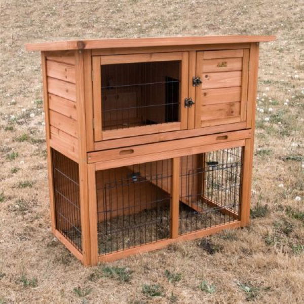 Double Storey Flat Roof Pet Hutch Coop House LA VITA