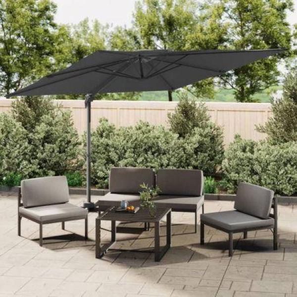 Double Top Cantilever Umbrella Anthracite 400x300 Cm