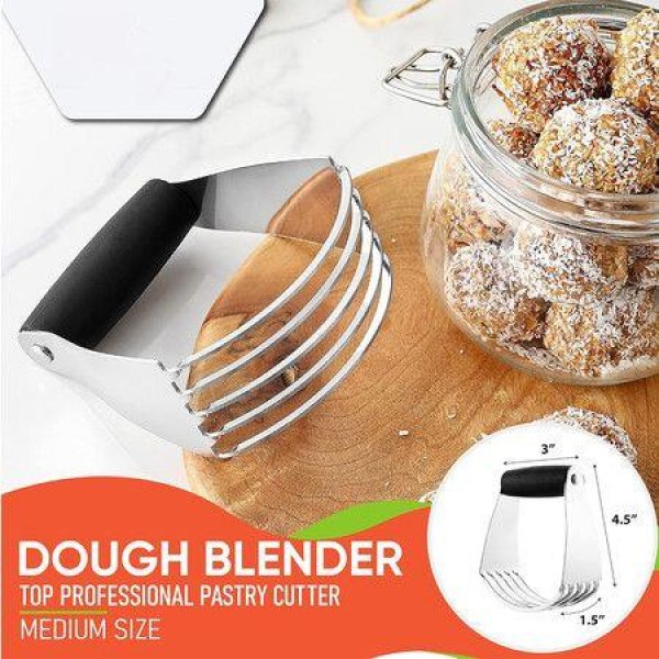 Dough Blender, Top Professional Pastry Cutter with Heavy Duty Stainless Steel Blades, Medium Size