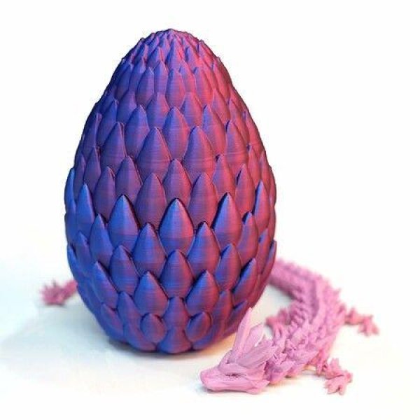 Dragon Egg,Red Mix Gold,Surprise Egg Toy with Flexible Dragon,3D Printed Gift,Articulated Dragon Egg Fidget Toy (Pink,12