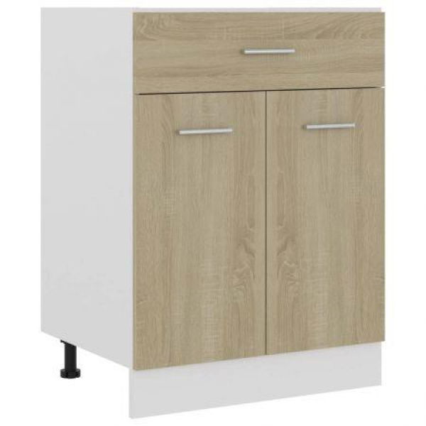 Drawer Bottom Cabinet Sonoma Oak 60x46x81.5 Cm Chipboard.