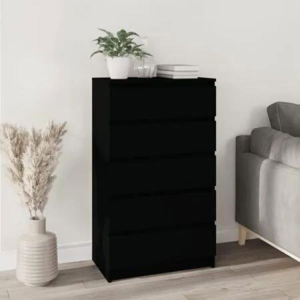 Drawer Cabinet Black 60x36x103 cm Engineered Wood