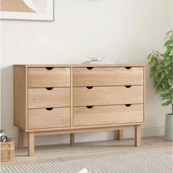 Drawer Cabinet OTTA 111x43x73.5 cm Solid Wood Pine