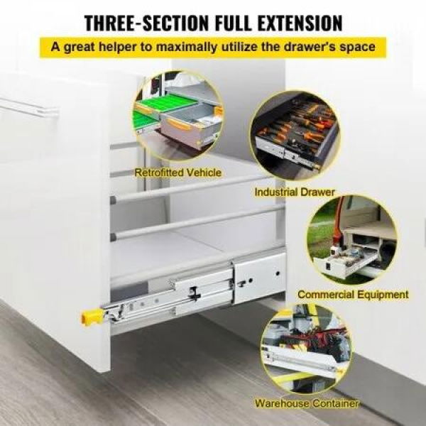 Drawer Slide with Lock Drawer Slide 121.9cm Ball Bear 225kg Full Extension