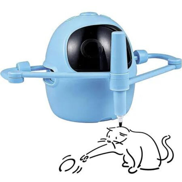 Drawing Robot Toys Painting Kit for Kids, Electronic Learning Toys with Intelligent Sensing 100 Cards, Interactive Painting Toy Set Blue