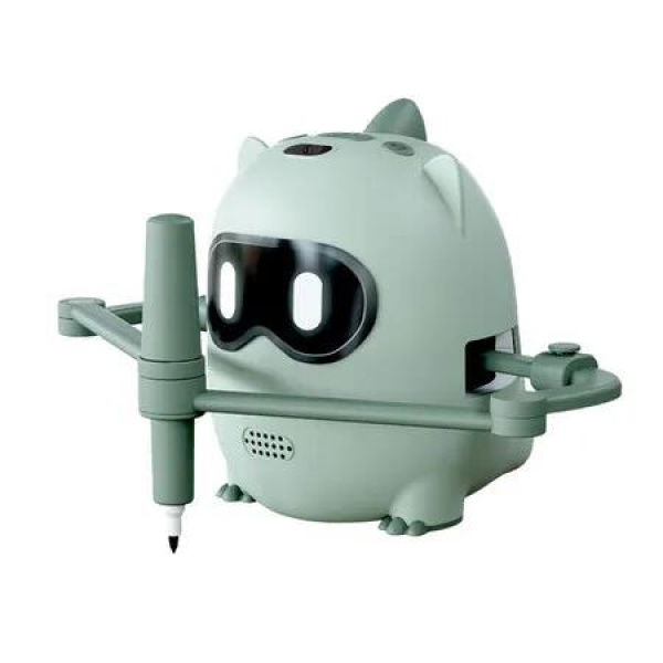 Drawing Robot with 100 Cards, Interactive Educational Drawing Machine, Montessori Educational Painting Toy, Ideal Birthday Gifts for Kids Green