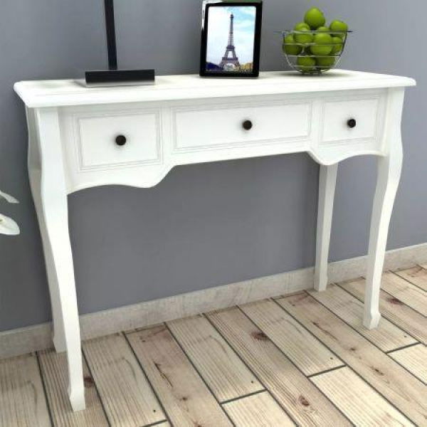 Dressing Console Table With Three Drawers White