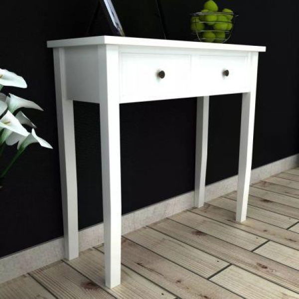 Dressing Console Table With Two Drawers White