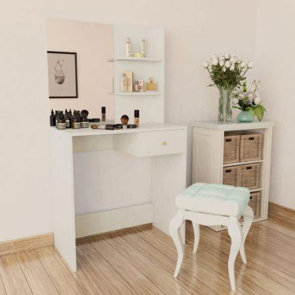 Dressing Table Chipboard 75x40x141 Cm White