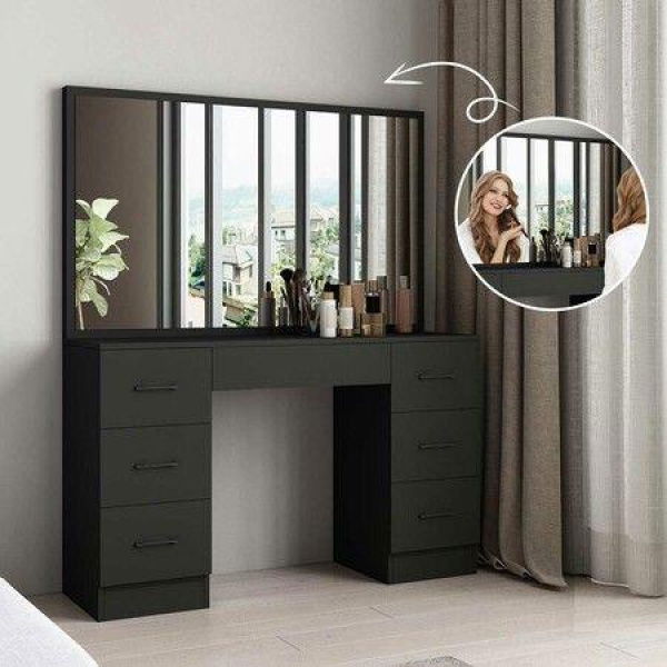 Dressing Table Set with Mirror Makeup Dresser Vanity Modern Home Furniture