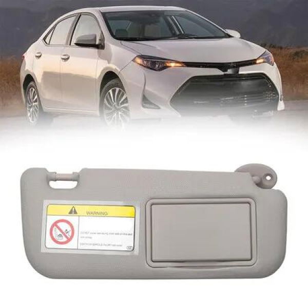 Driver Side Sun Visor with Vanity Mirror Compatible with Toyota Corolla 2014 2015 2016 2017 2018 2019 Replaces# 74320-02B50-B0, Grey, Right Side