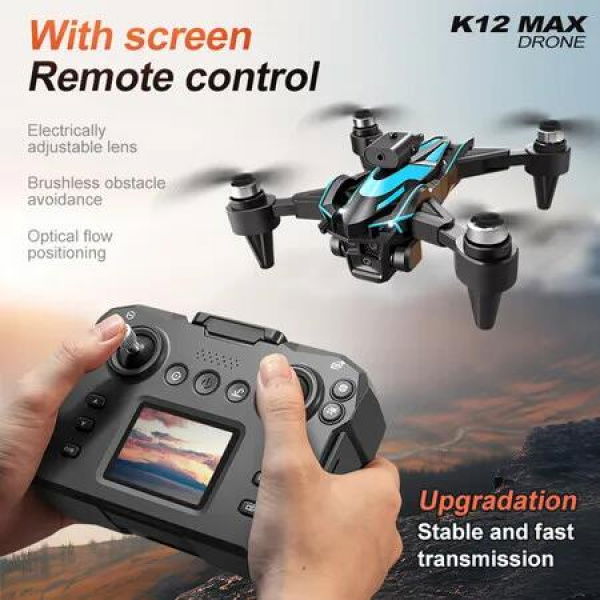 Drone 2025 4K HD 3 Cameras 360 Obstacle Avoidance Remote Control LCD Screen Dual Batteries Altitude Gravity Sensor Auto Takeoff Flight Toy