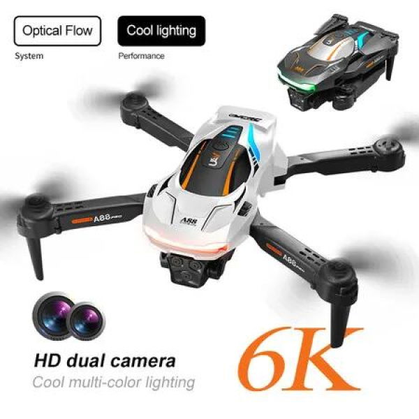Drone 6K Dual Camera WIFI GPS Quadcopter Obstacle Avoidance Remote Control Aerial Photography White Foldable