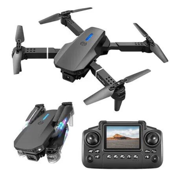 Drone with Built in screen control, Camera for Men Women RC Drone With 720P HD Dual Camera WiFi FPV Foldable Quadcopter Aircraft,2 Batteries