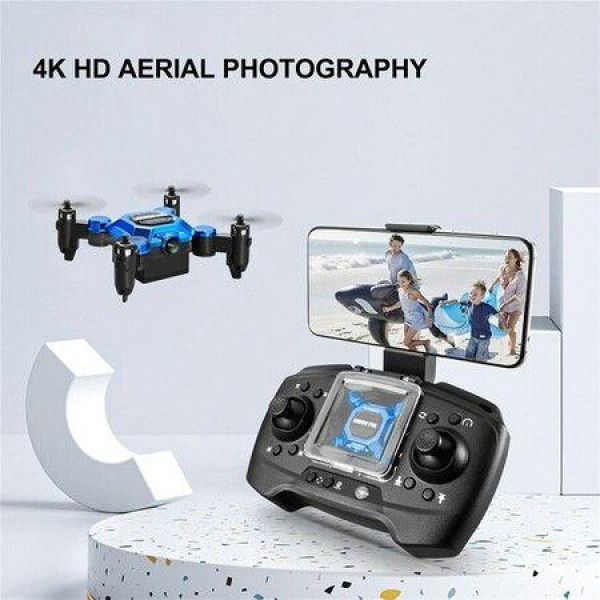 Drone With Camera For Adults 4K HD Video RC Quadcopter Helicopter For Children And Adults (Blue)