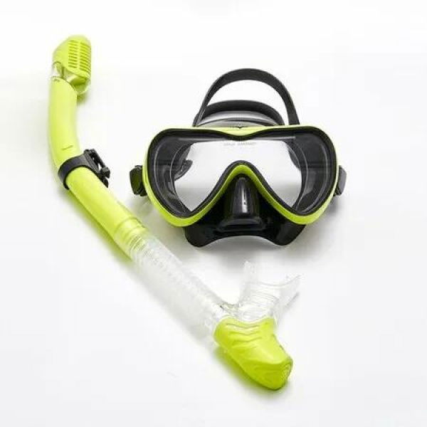 Dry Top Snorkel Set: Anti-Fog Snorkeling Mask with 180Â° Panoramic Tempered Glass for and Youth