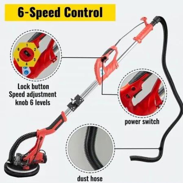 Drywall Sander Electric Drywall Sander 750W Foldable Wall Sander LED Strip Light