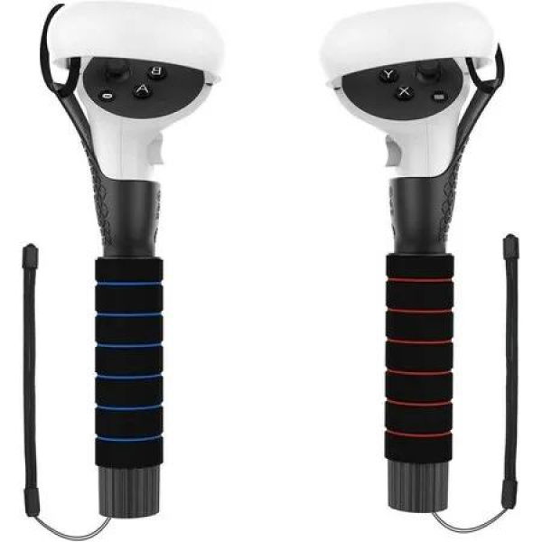 Dual Extension Grips for Meta Quest 2/Quest/Rift S Controllers: Enhance Your Beat Saber Gameplay