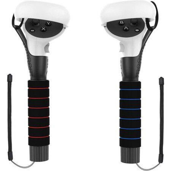 Dual Handles Extension Grips For Oculus Quest 2/Quest/Rift S Controllers Playing Beat Saber Games.