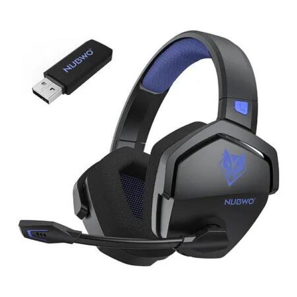 Dual Wireless Gaming Headset with Microphone for PS5, PS4, PC, Mobile, Switch: 2.4GHz Wireless and Bluetooth, 100 Hr Battery, 50mm Drivers, Blue