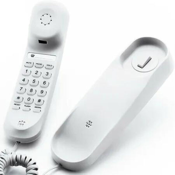 Durable Corded Phone for Home with Large Buttons for Seniors Versatile Mini Phone for Office and Home in White