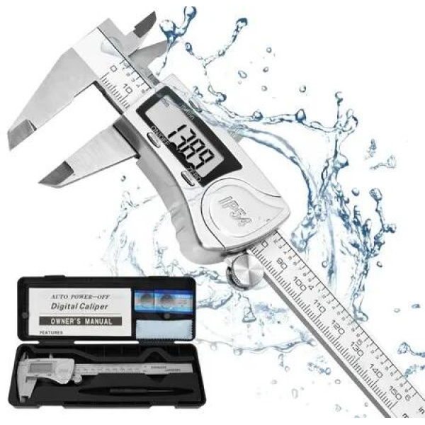 Durable Stainless Steel Digital Caliper Measure Accurately from 0 to 300mm with Electronic Display for Clear Readings, IP54 Waterproof Use in Any Environment