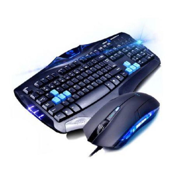 E-3LUE Cobra Wired Gaming Keyboard & Mouse Bundles/Combos + USB Cable Interface.