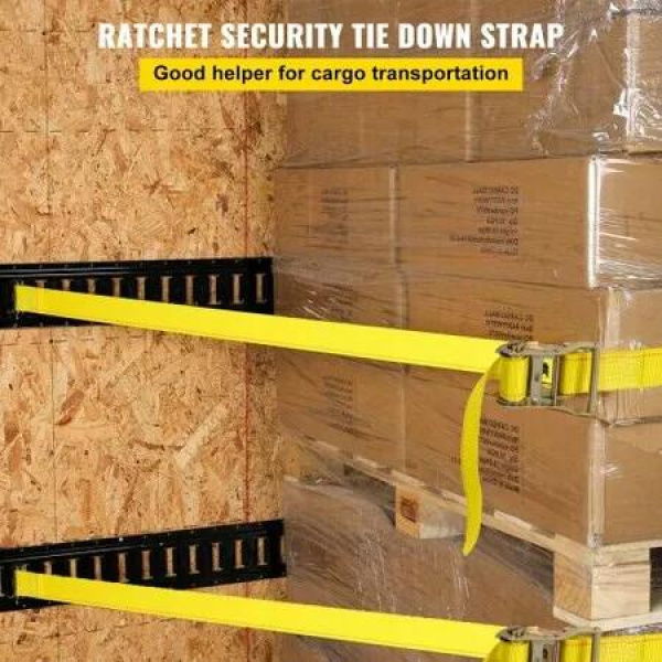 E Track Ratchet Strap 18PCS 5 cm x 4.57 m E-Track Straps 2000 kg Breaking Strength with Polyester Webbing & Spring Fitting & Ratchets Durable Tie-Downs