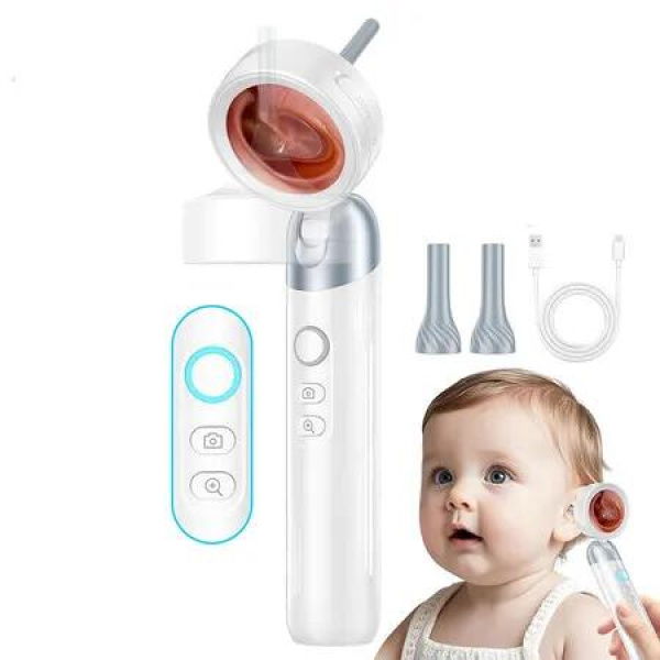 Ear Otoscope with 1080P HD Camera and 4 LED Lights, 1.38 inch IPS Display Ear Camera for Earwax Removal, Safe for Kids, Men, Women, Pets