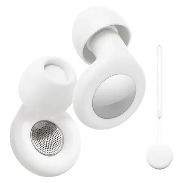 Ear Plugs for Sleeping Noise Cancelling, Reusable Silicone Ear Plugs for Noise Reduction, Earplugs for Sleep, Concerts, Travel, Snoring, One Size, White
