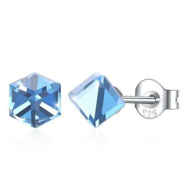 Earrings S925 Sterling Silver Earrings Blue/Platinum Plating.