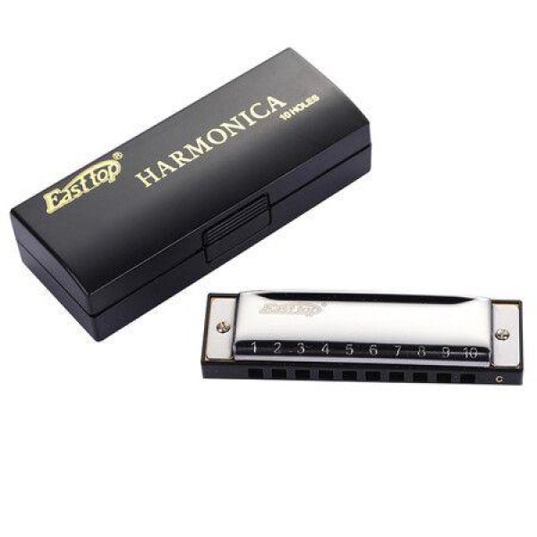 East top Harmonica, C Key Blues Harmonica for Beginners and Adults