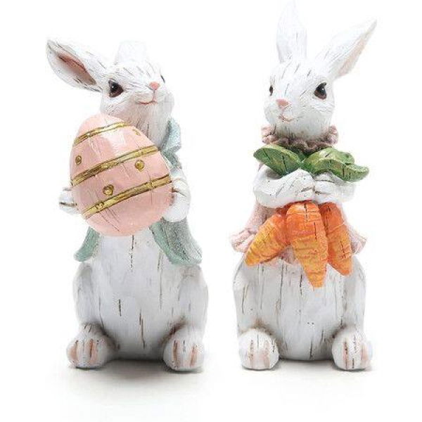 Easter Bunny Decorations For Home Decor (Easter White Rabbit 2 Pieces)